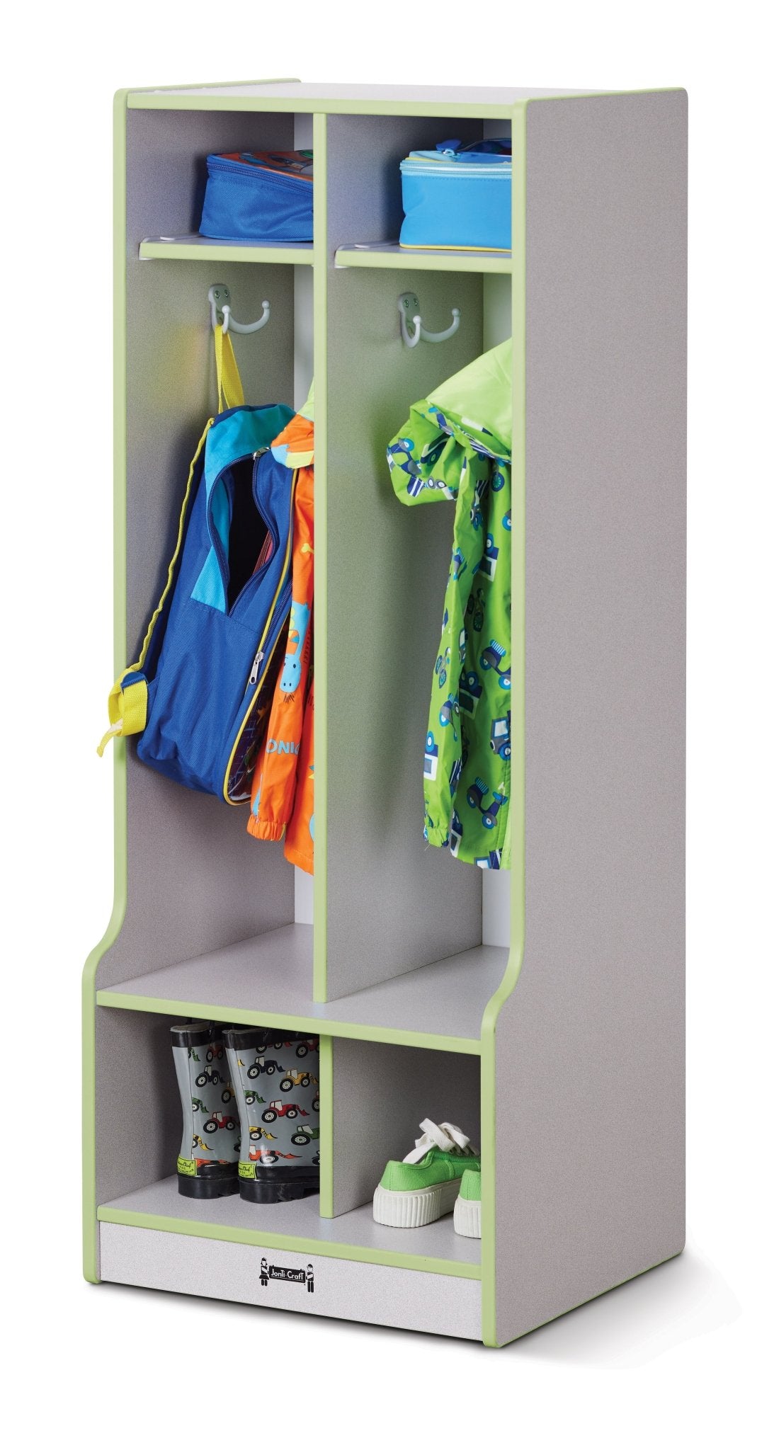 Rainbow Accents 2 Section Coat Locker with Step - SchoolOutlet