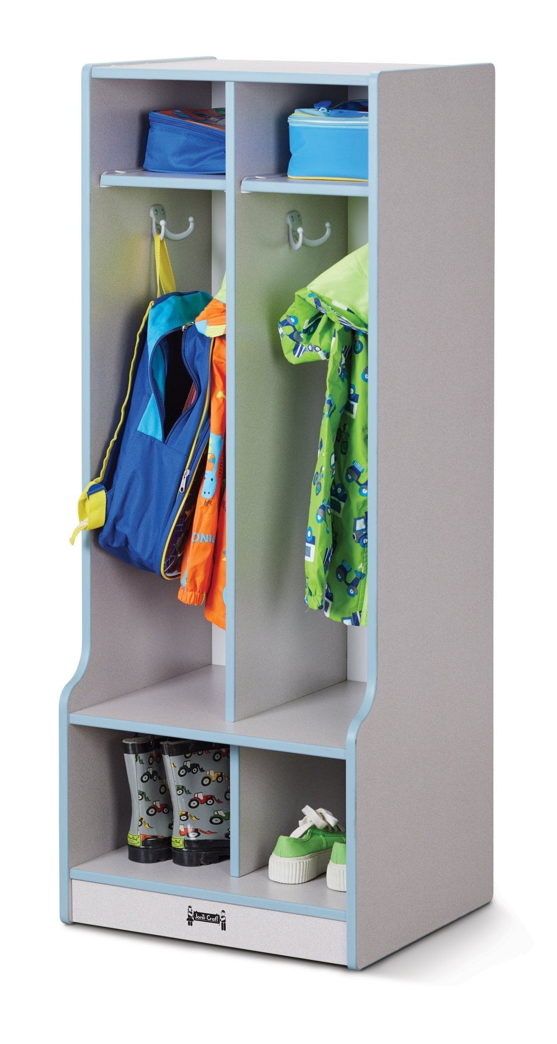 Rainbow Accents 2 Section Coat Locker with Step - SchoolOutlet