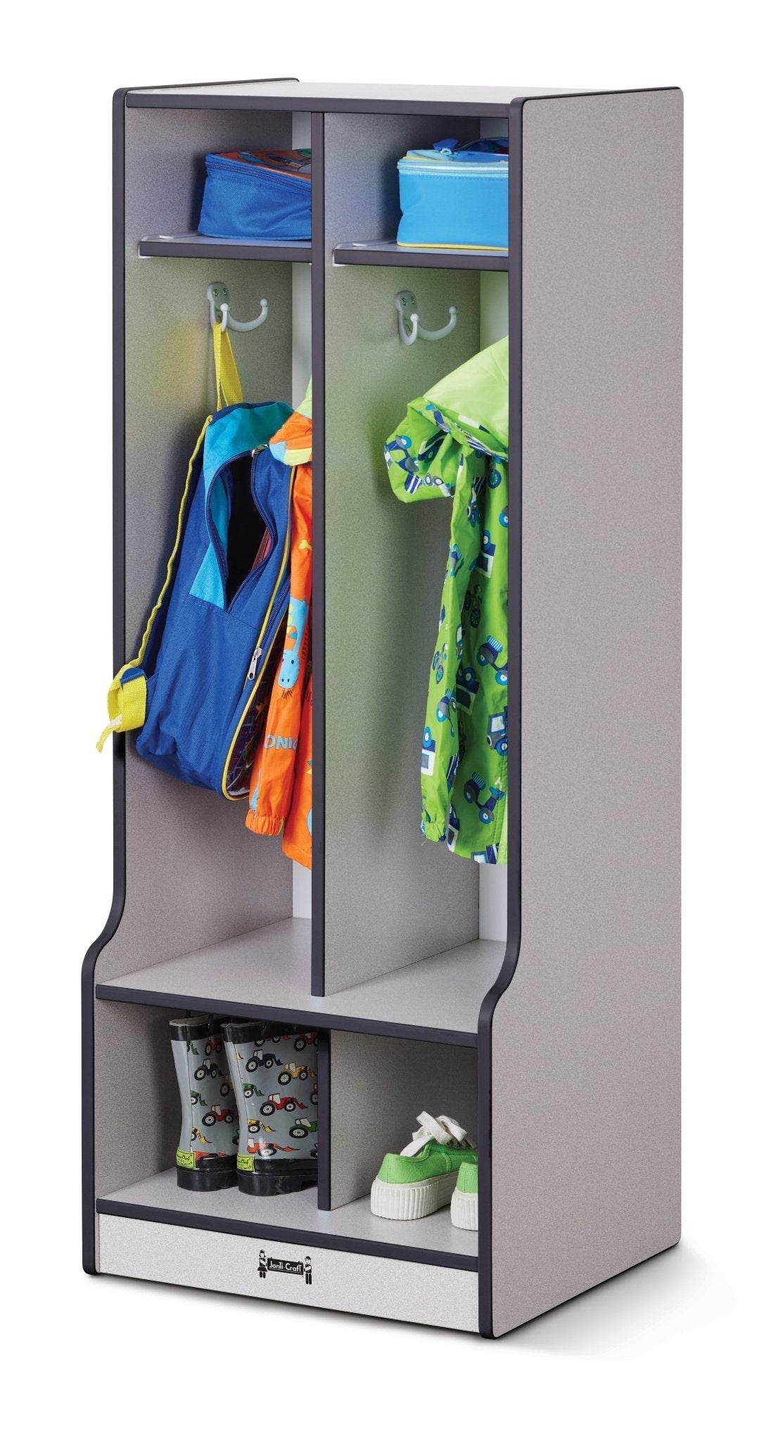 Rainbow Accents 2 Section Coat Locker with Step - SchoolOutlet
