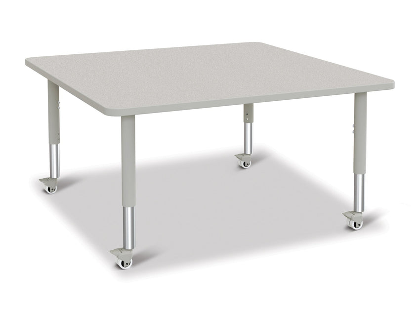 Berries Square Activity Table - 48" X 48", Mobile with Adjustable Height (20" - 31") - SchoolOutlet