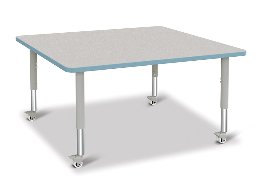 Berries Square Activity Table - 48" X 48", Mobile with Adjustable Height (20" - 31") - SchoolOutlet
