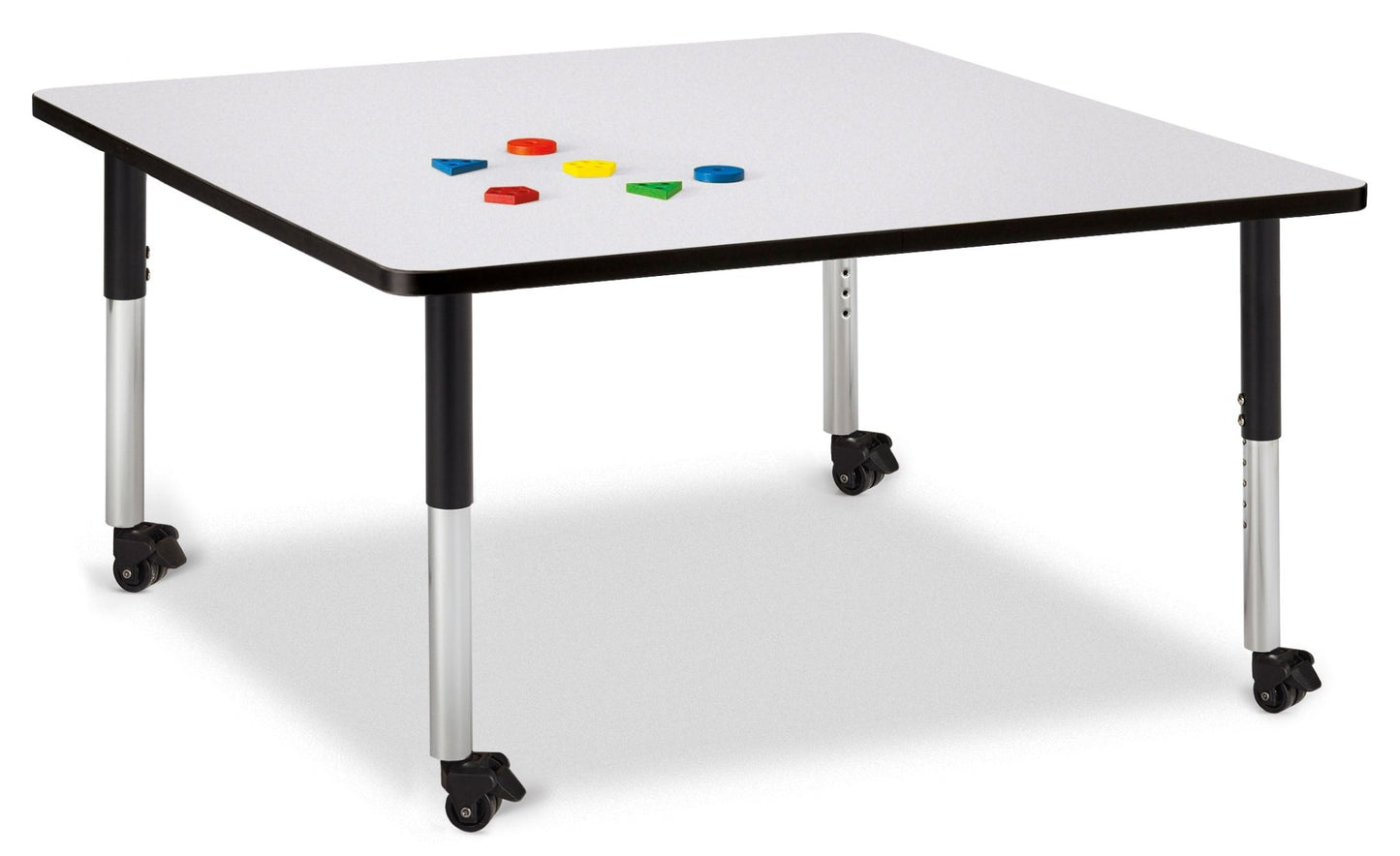Berries Square Activity Table - 48" X 48", Mobile with Adjustable Height (20" - 31") - SchoolOutlet