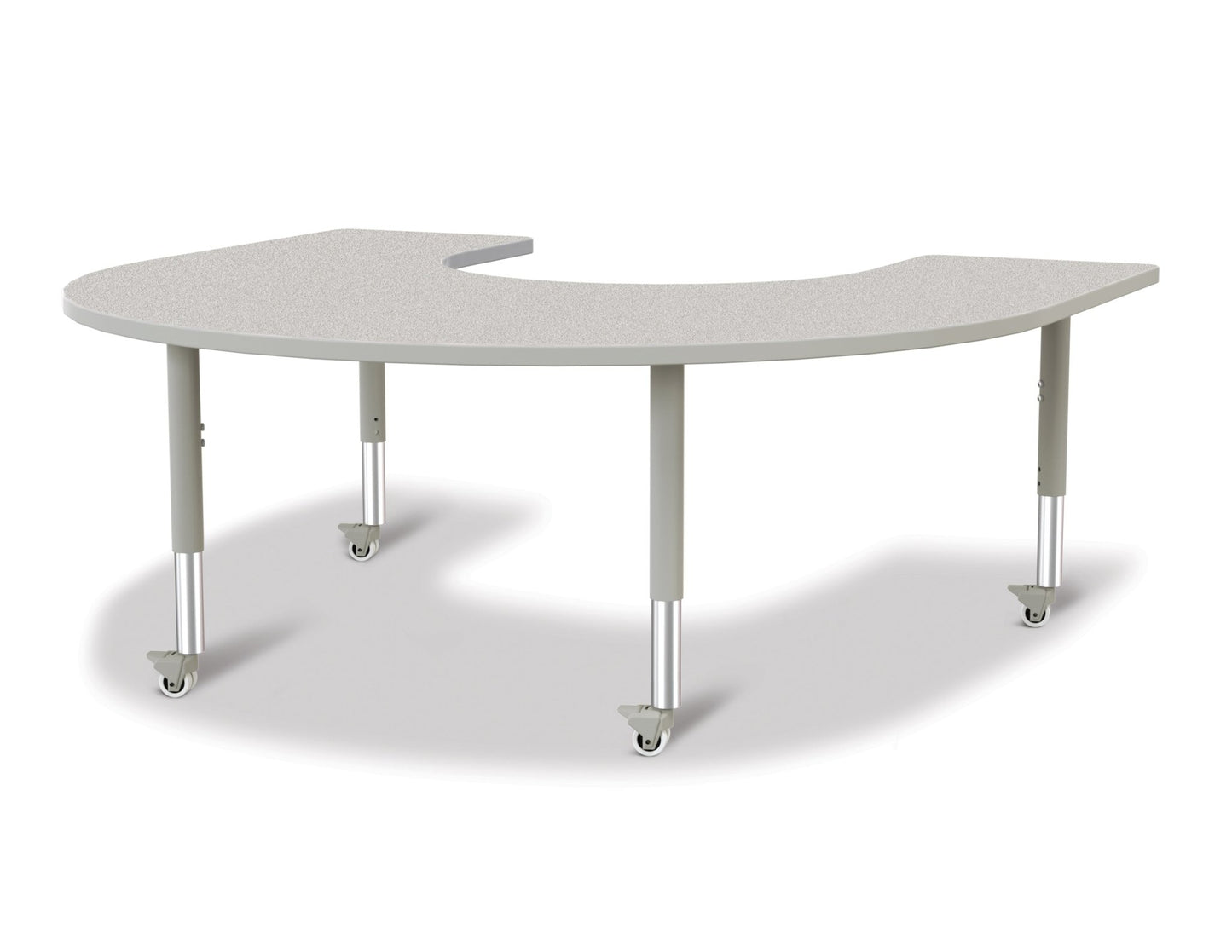 Berries Horseshoe Activity Table - 66" X 60", Mobile with Adjustable Height (20" - 31") - SchoolOutlet