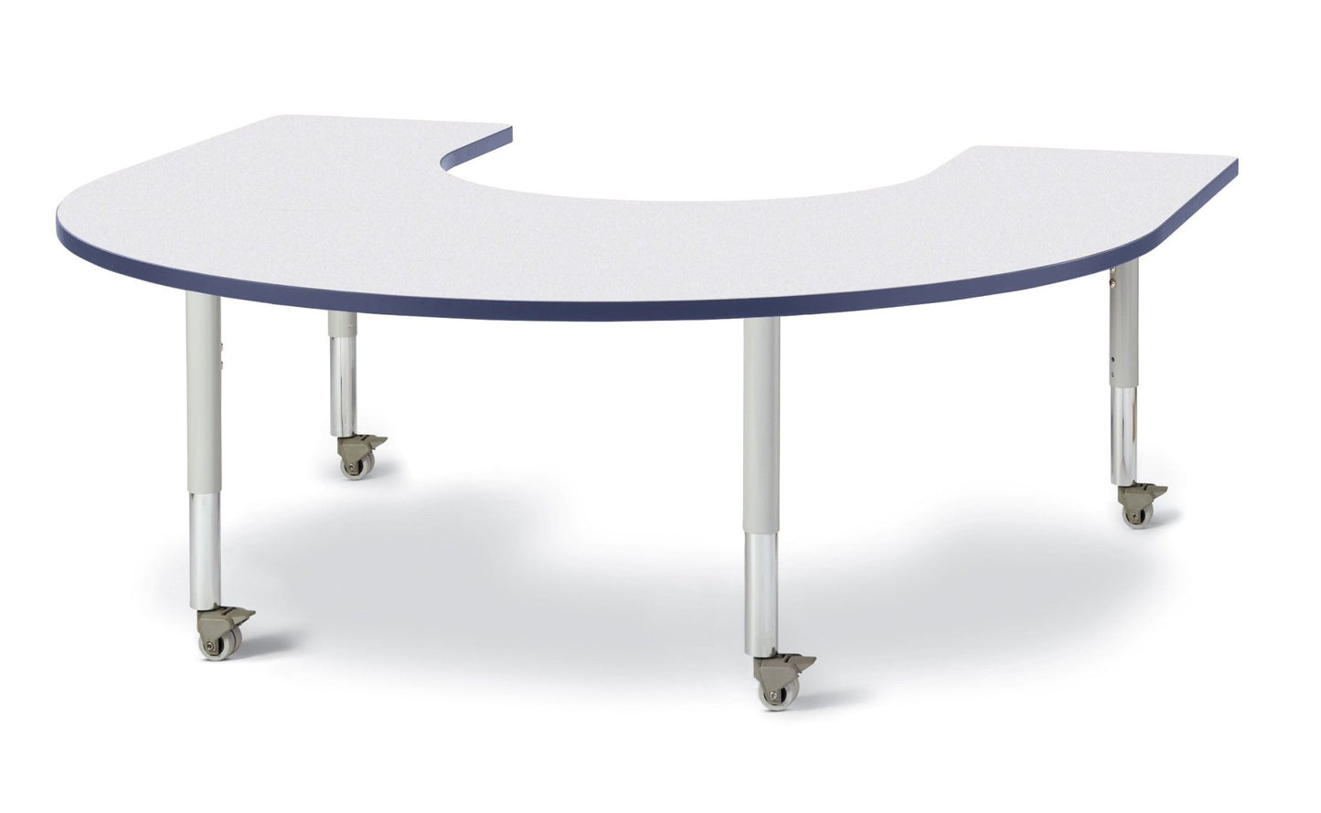 Berries Horseshoe Activity Table - 66" X 60", Mobile with Adjustable Height (20" - 31") - SchoolOutlet
