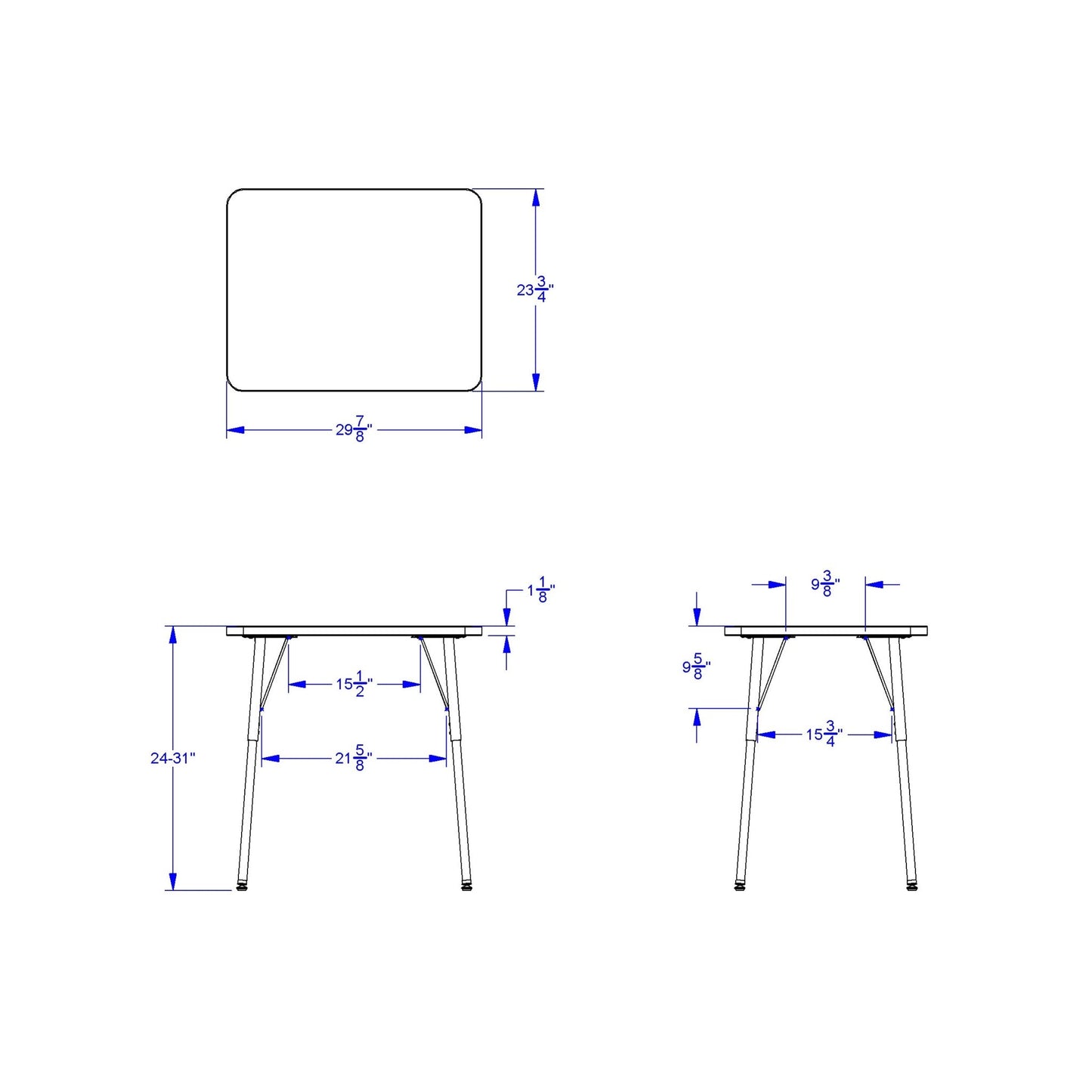 Berries Rectangle Student Desk - 24" X 30", Adult - height (24" - 31") - SchoolOutlet