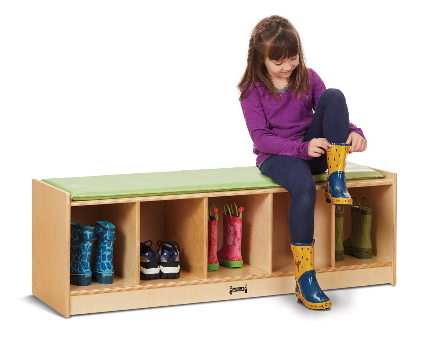 Jonti - Craft 5 Section Bench Locker - Key Lime - SchoolOutlet