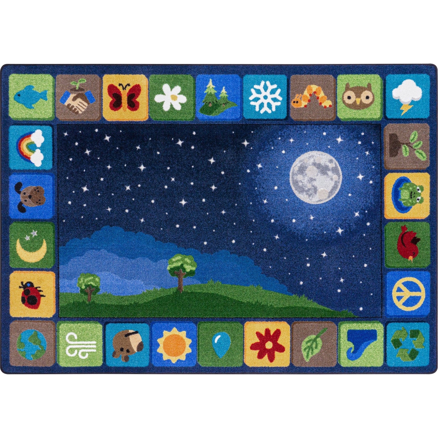 Joy Carpets Peaceful Planet Rectangular Area Rug 10'9" x 13'2" in Multi Color (JOY - 2207G - 01) - SchoolOutlet