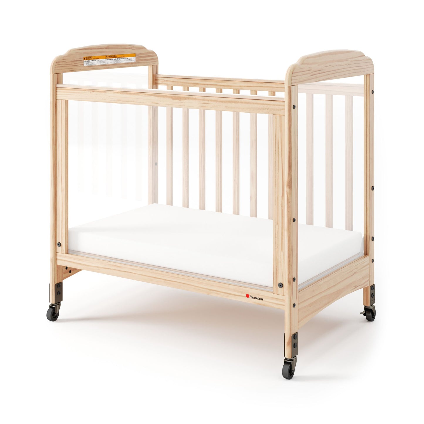 Foundations - Next Gen Serenity SafeReach Side Gate Compact Crib - Clearview (Both Ends) Natural (FOU-2538040)