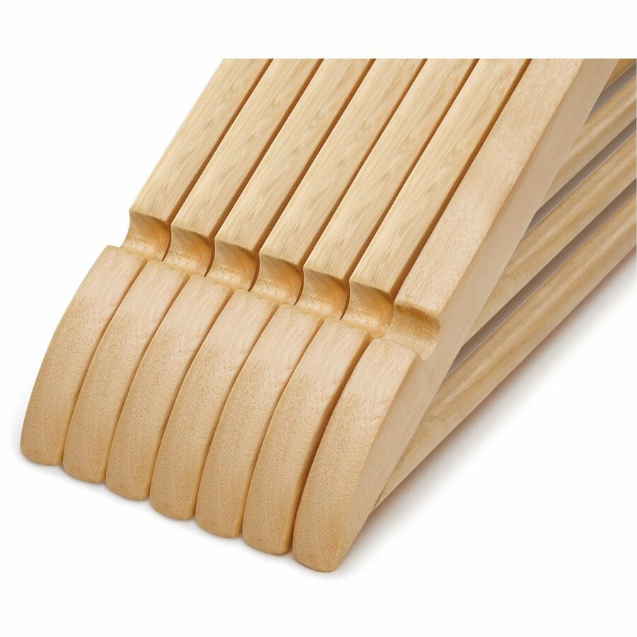 Lorell Wooden Coat Hangers Natural Wood with Metal Hook Garment Hanger 30/Carton 13.8"W x 14.2"D x 7.2"H (LLR - LLR01066) - SchoolOutlet