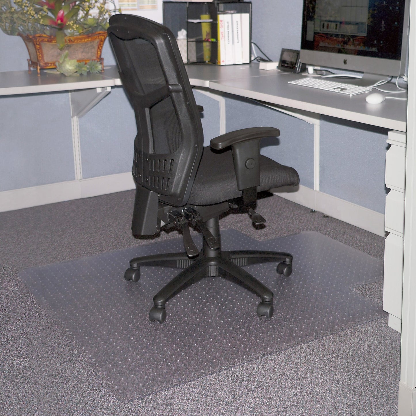 Lorell Low - Pile Economy Chairmat for Carpeted Floors 60in x 46in Rectangular Clear Vinyl (LLR - LLR02158) - SchoolOutlet