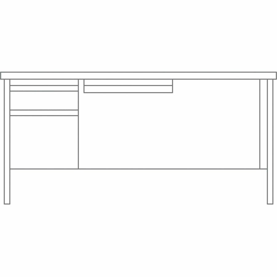 Lorell Fortress Series Steel Teachers Desk with Maple Laminate Top and Centralized Locking Left - Pedestal Storage 60"W x 29.5"D x 30"H (LLR - LLR03129) - SchoolOutlet