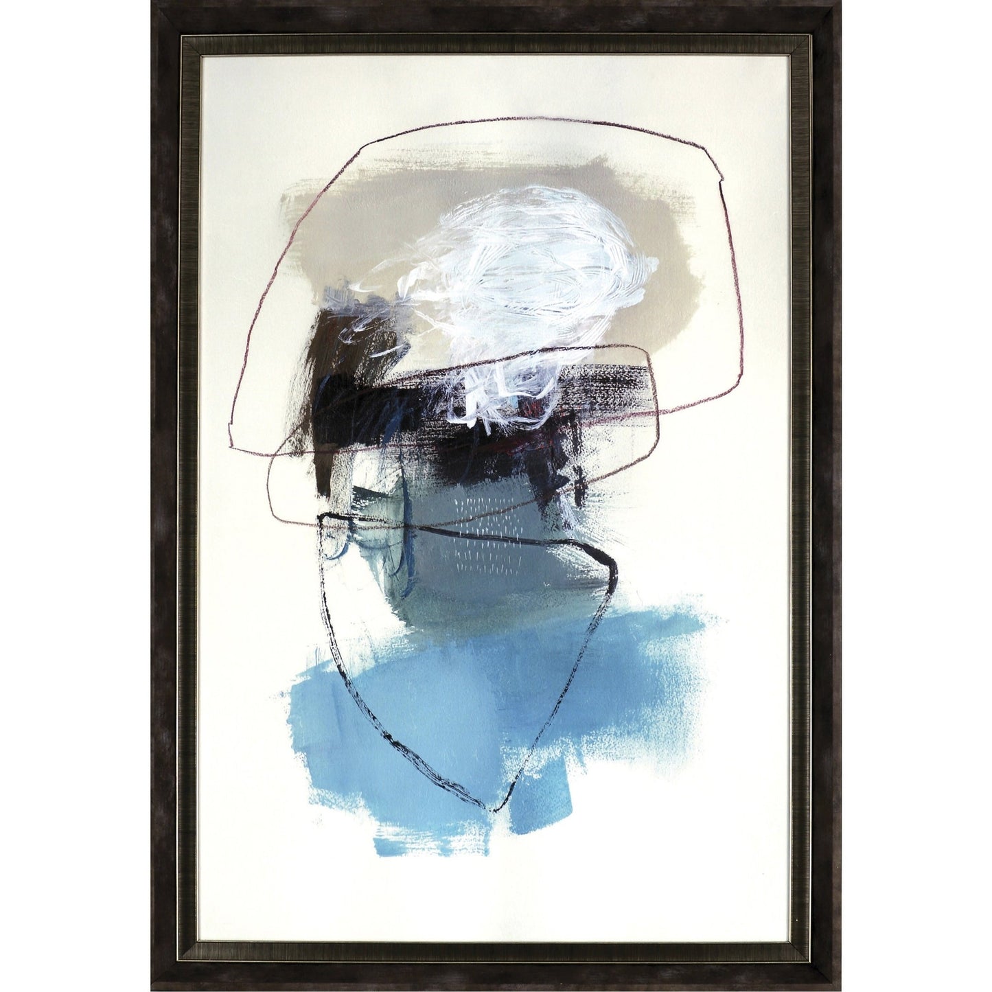 Lorell In The Middle II Framed Abstract Art Aqua Wall Decor Office Artwork 27.5"W x 2"D x 39.5"H (LLR - LLR04473) - SchoolOutlet