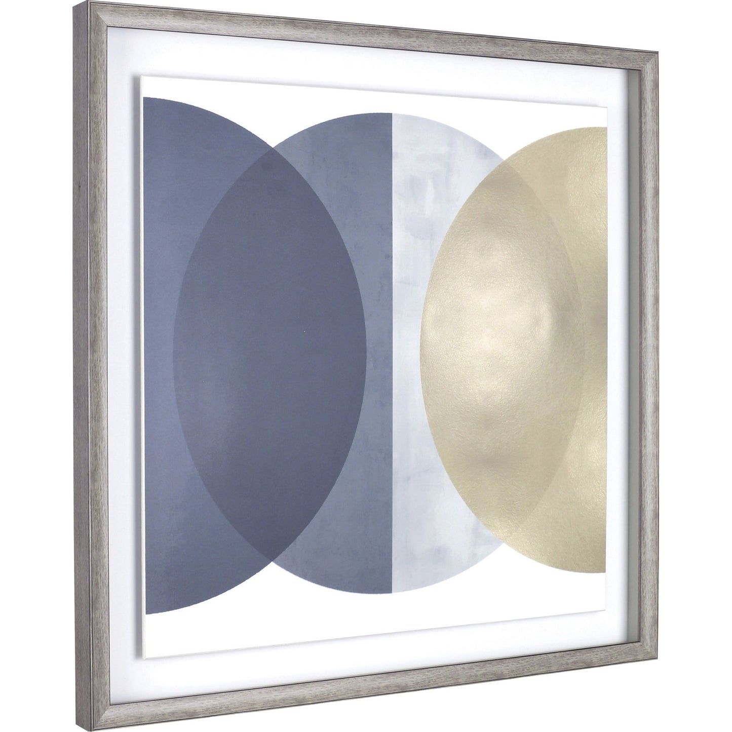 Lorell Circle I Framed Abstract Art Gray Yellow Wall Decor Office Artwork 29.25"W x 2"D x 29.25"H (LLR - LLR04474) - SchoolOutlet