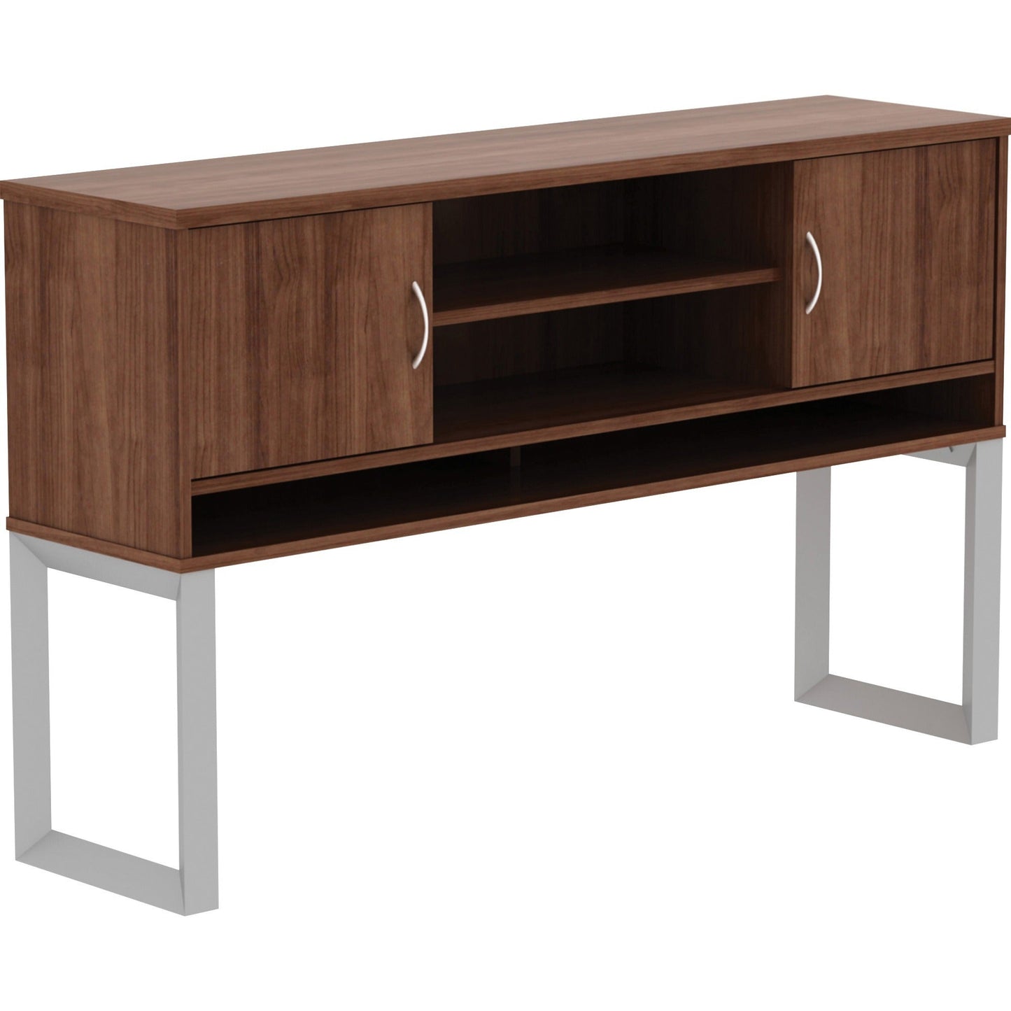 Lorell Relevance Series Freestanding Hutch with 3 Open Shelves and Metal Leg Frame 59"W x 15"D x 36"H (LLR - LLR162XX59) - SchoolOutlet