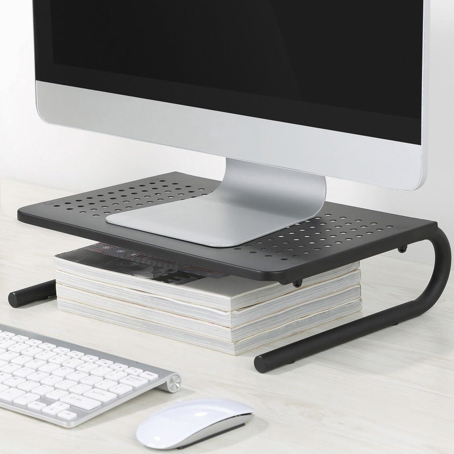Lorell Monitor/Laptop Stand 5.5"H x 14.5"D Black (LLR - LLR18330) - SchoolOutlet