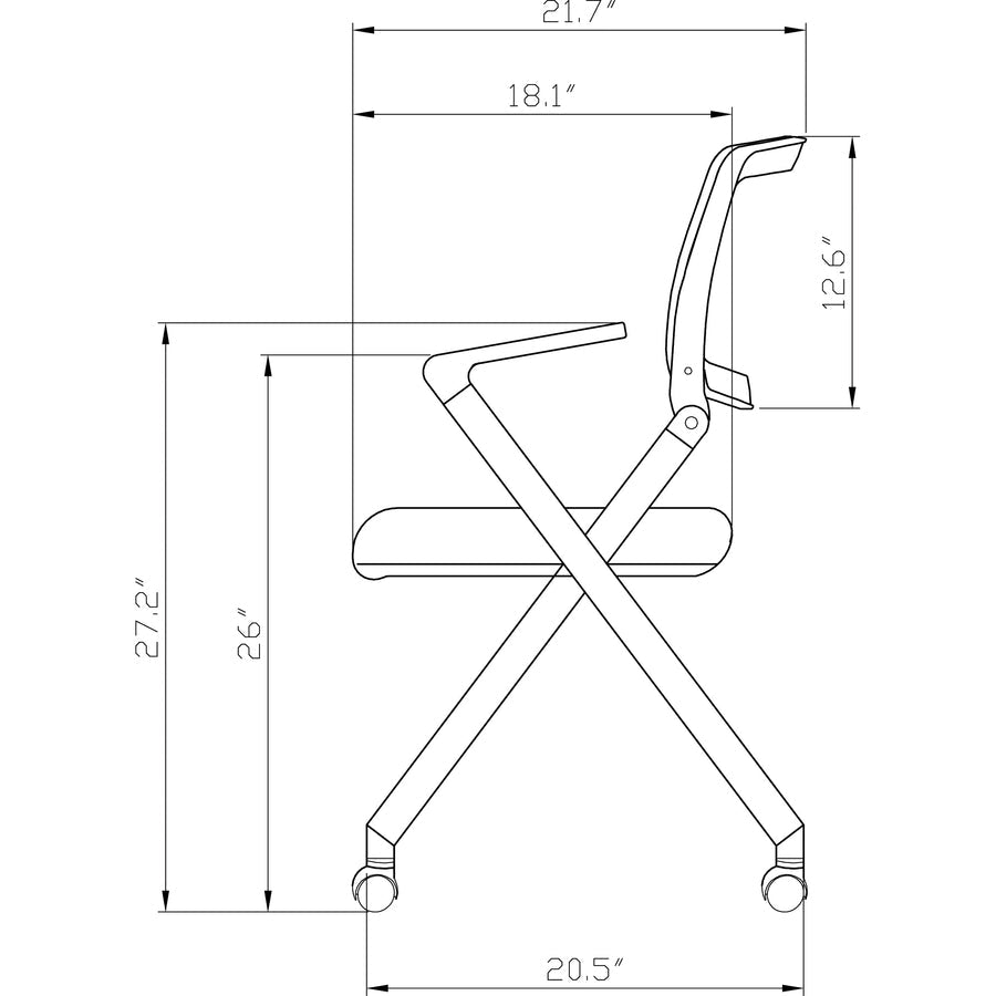Lorell Mobile Mesh Back Nesting Chair with Arms and Metal Frame Set of 2 18.9"H (LLR - LLR41845) - SchoolOutlet