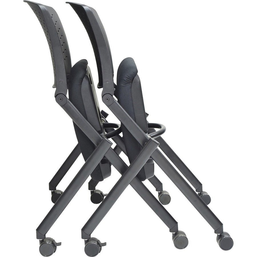 Lorell Upholstered Foldable Nesting Chairs with Plastic Back Set of 2 (LLR - LLR41848) - SchoolOutlet