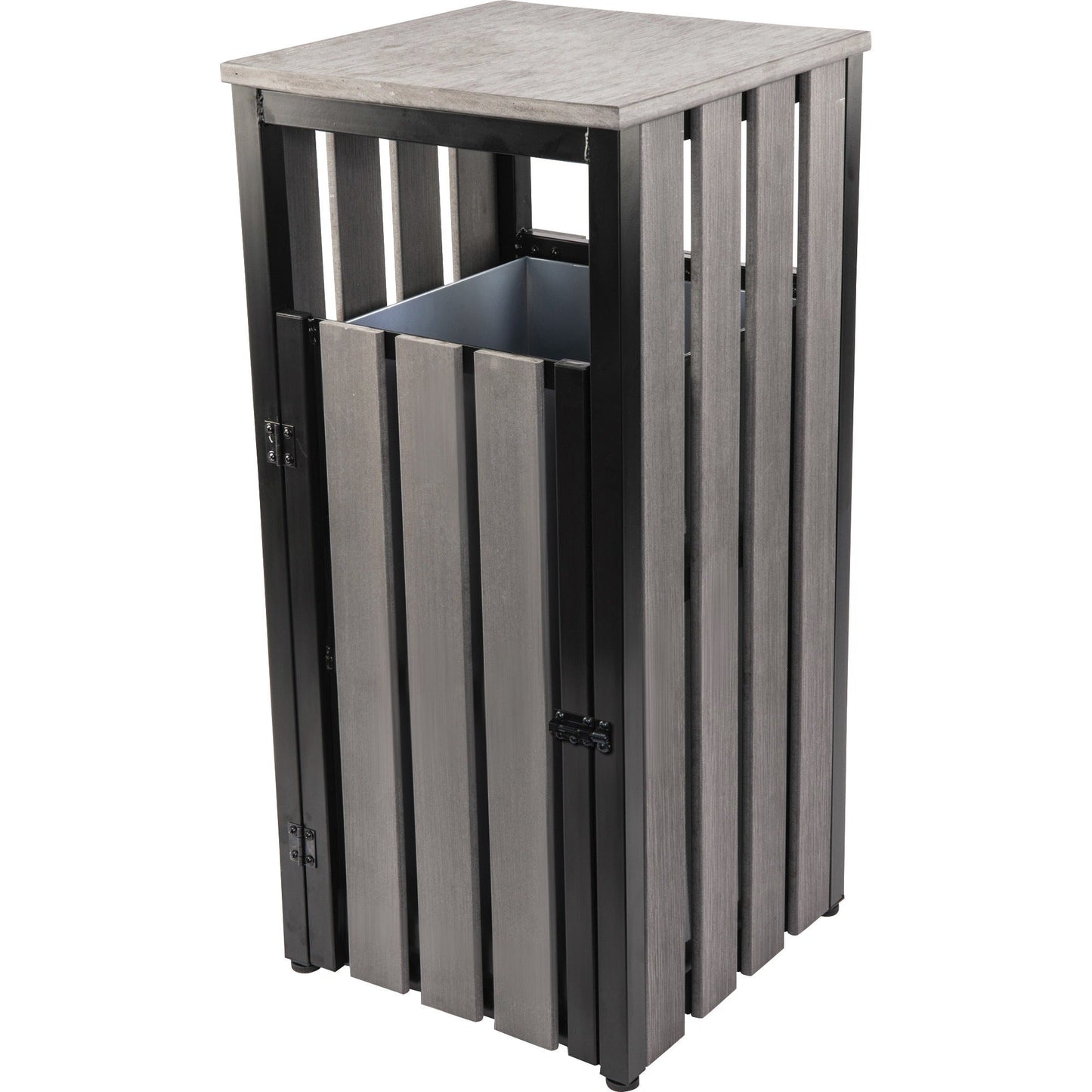 Lorell Faux Wood Outdoor Waste Bin, Weather - Resistant Rectangular Wastebasket (LLR - LLR4269X) - SchoolOutlet