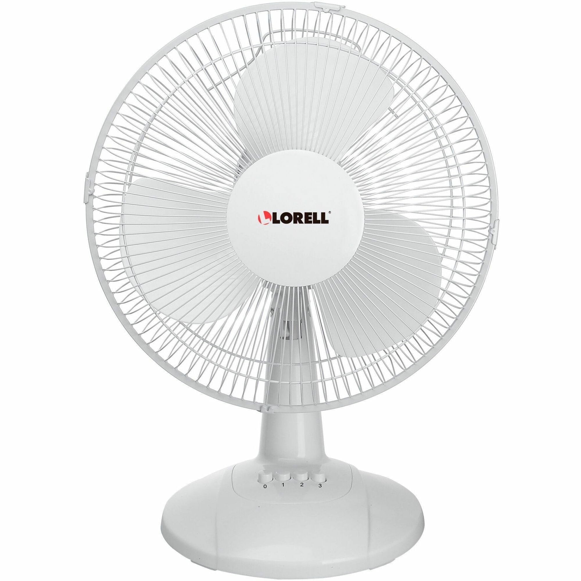 Lorell 12 Inch Oscillating Desk Fan with 3 Speed Settings and Safety G