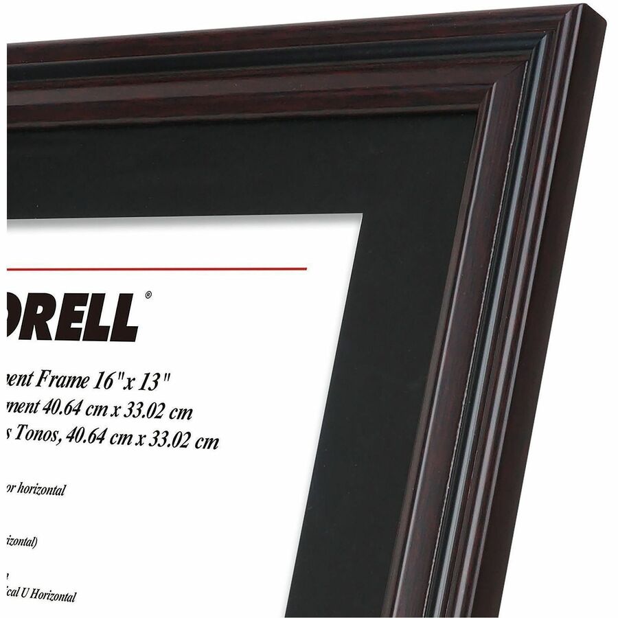 Lorell Two - Toned Certificate Frame 16 x 13 Inch Desktop or Wall Mount Black Rosewood (LLR - LLR49417) - SchoolOutlet