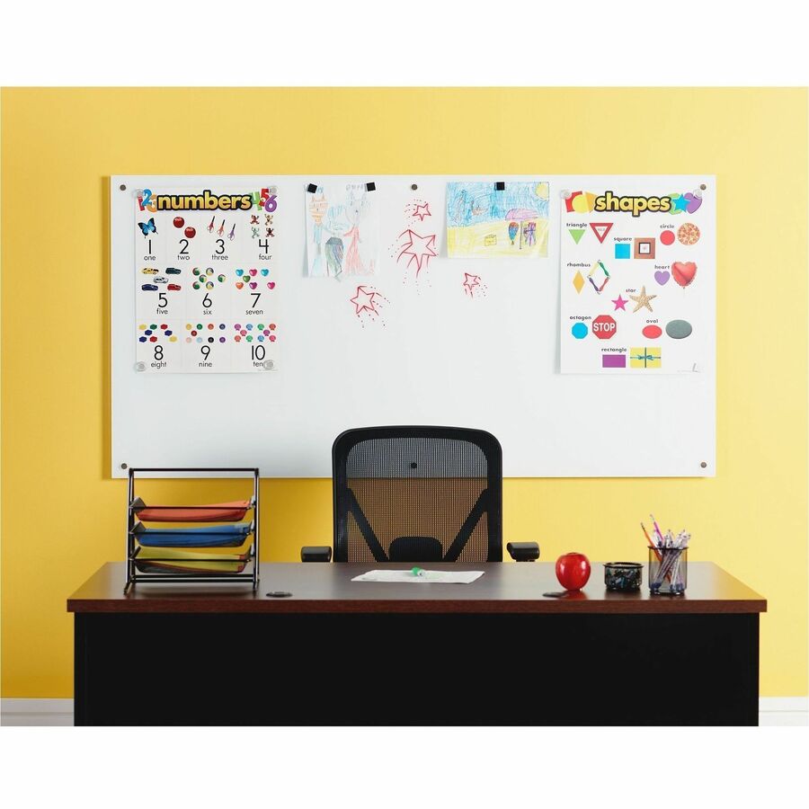 Lorell Dry - Erase Glass Board Frosted Surface with Steel Mounting Hardware 48"W x 36"H (LLR - LLR52502) - SchoolOutlet