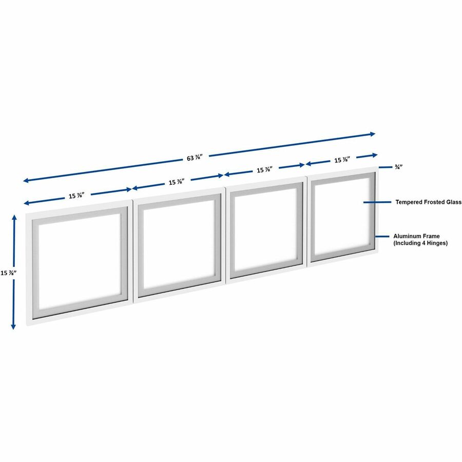 Lorell Essentials Desk - Mount Hutch Frosted Glass Door Kit for 66 in Hutc"H (LLR - LLR59712) - SchoolOutlet