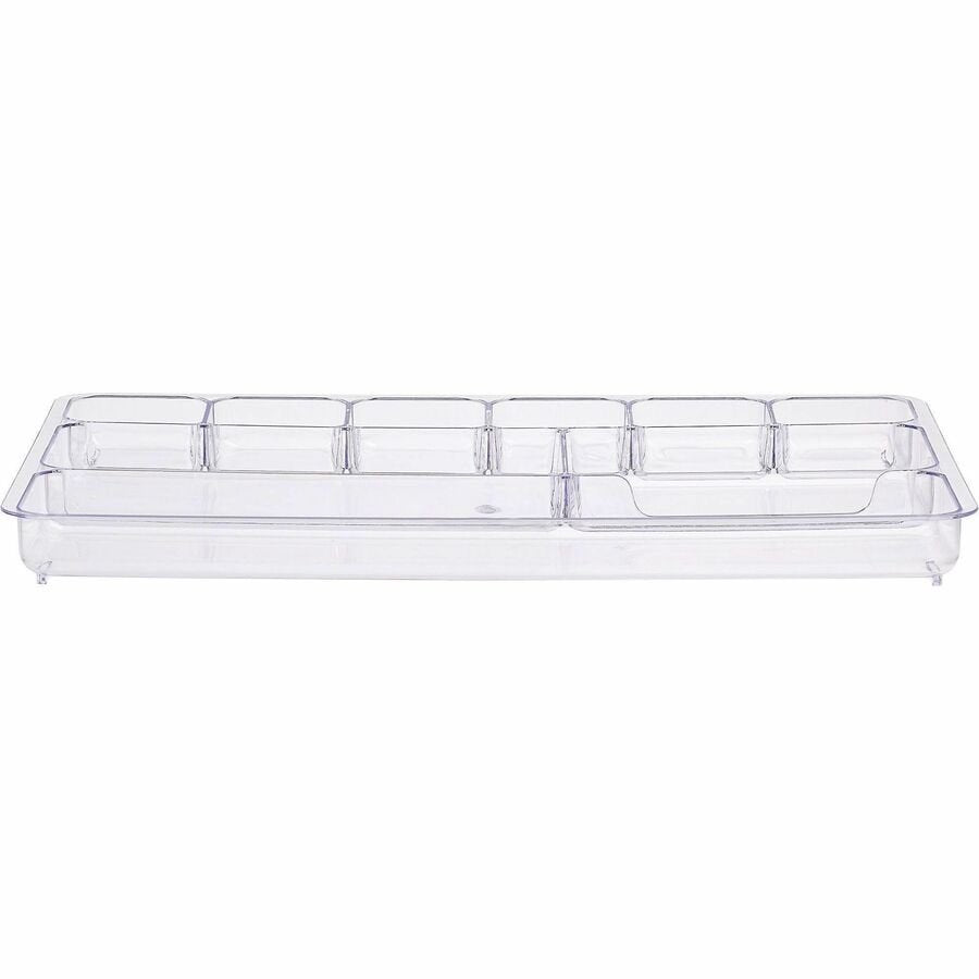 Lorell Clear Plastic 9 - Compartment Drawer Tray Organizer for Office Supplies (LLR - LLR60007) - SchoolOutlet