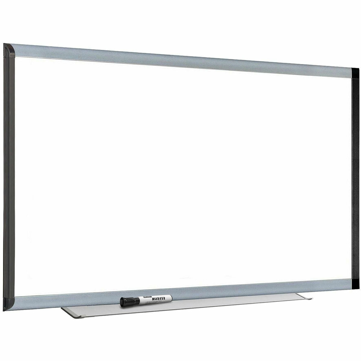Lorell Signature Series Magnetic Porcelain Grid Markerboard Ebony and Silver Frame 48"W x 36"H (LLR - LLR69652) - SchoolOutlet