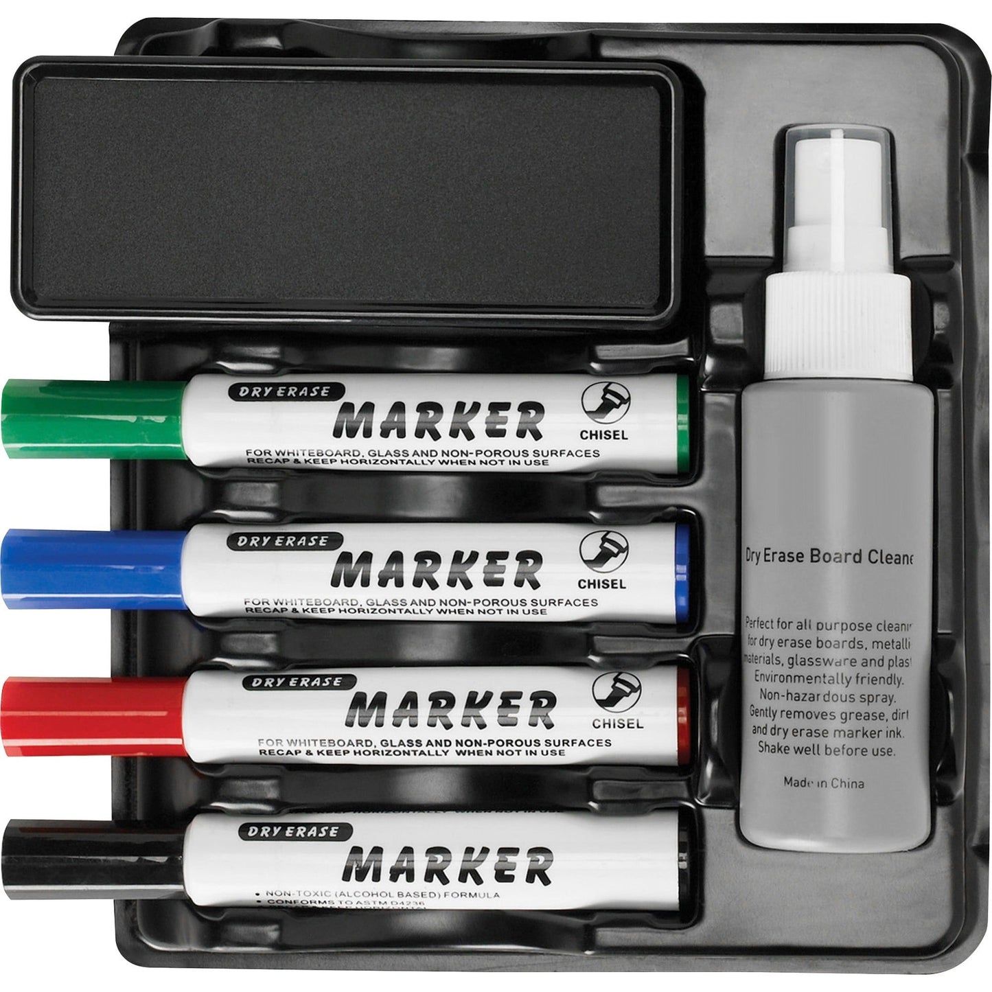 Lorell Dry - Erase Marker Caddy Kit With Markers Cleaner And Eraser (LLR - LLR75628) - SchoolOutlet