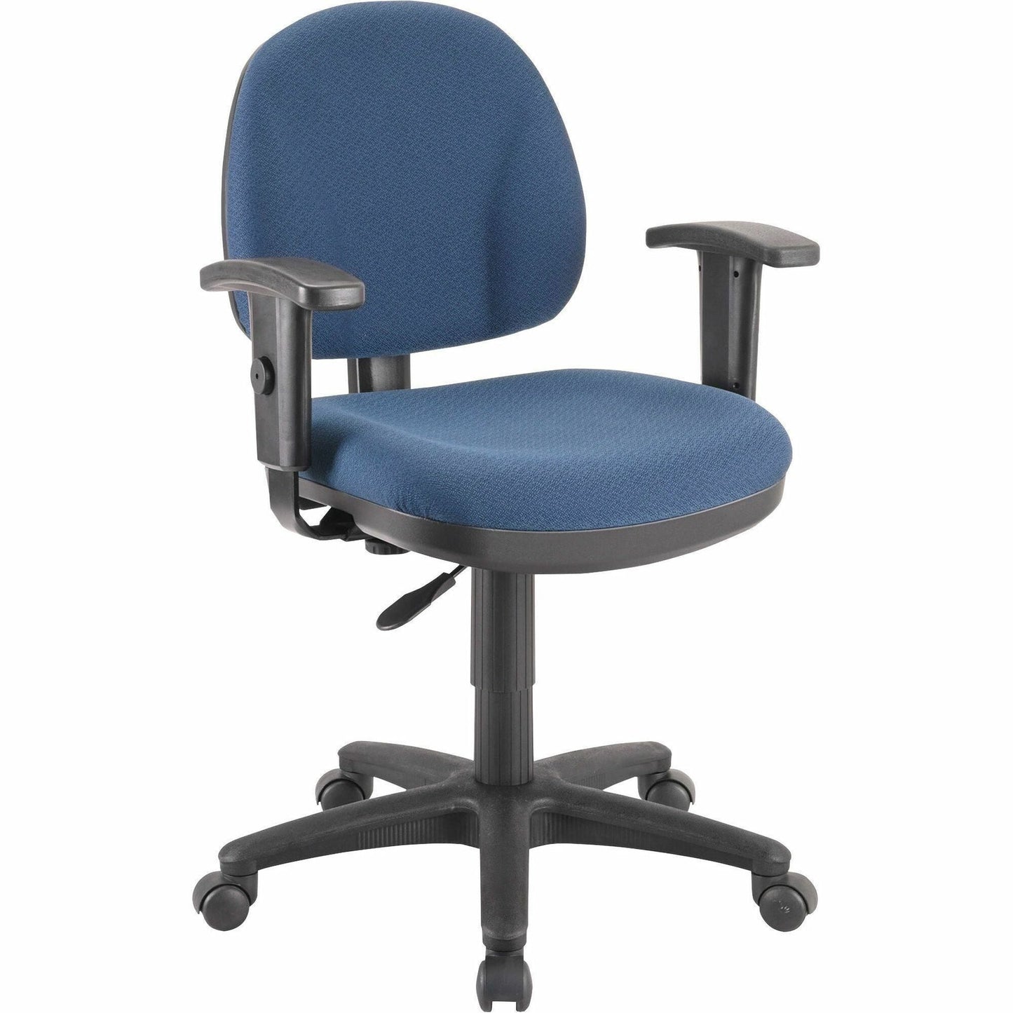Lorell Millenia Series Pneumatic Adjustable Task Chair Black with Molded Seat and Adjustable Arms 17.30 - 22.40 "H (LLR - LLR8000X) - SchoolOutlet