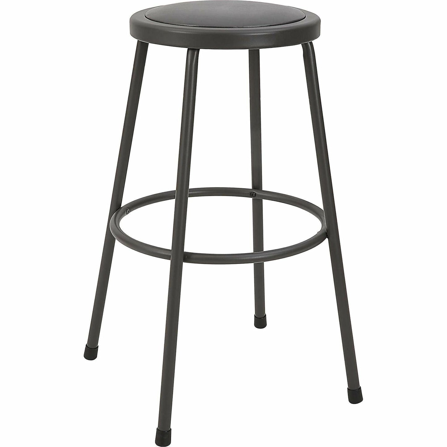 Lorell Metal Shop Stool with 30 Inch MDF Wood Seat and Foot Ring Light Gray (LLR - LLR8308X30) - SchoolOutlet