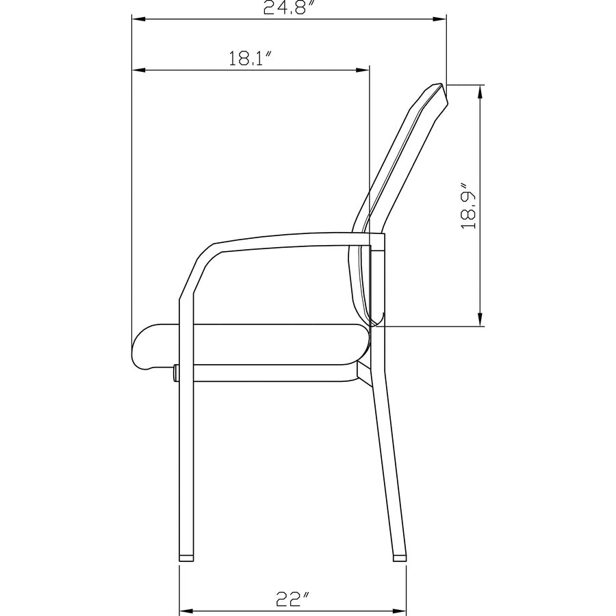Lorell Mesh Back Guest Chair with Fabric Seat and Integrated Arms (LLR - LLR85566) - SchoolOutlet