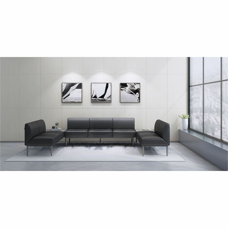 Lorell Contemporary Reception Collection Single Metal Bases 4.5"W x 9.8"D x 1.5"H (LLR - LLR86932) - SchoolOutlet