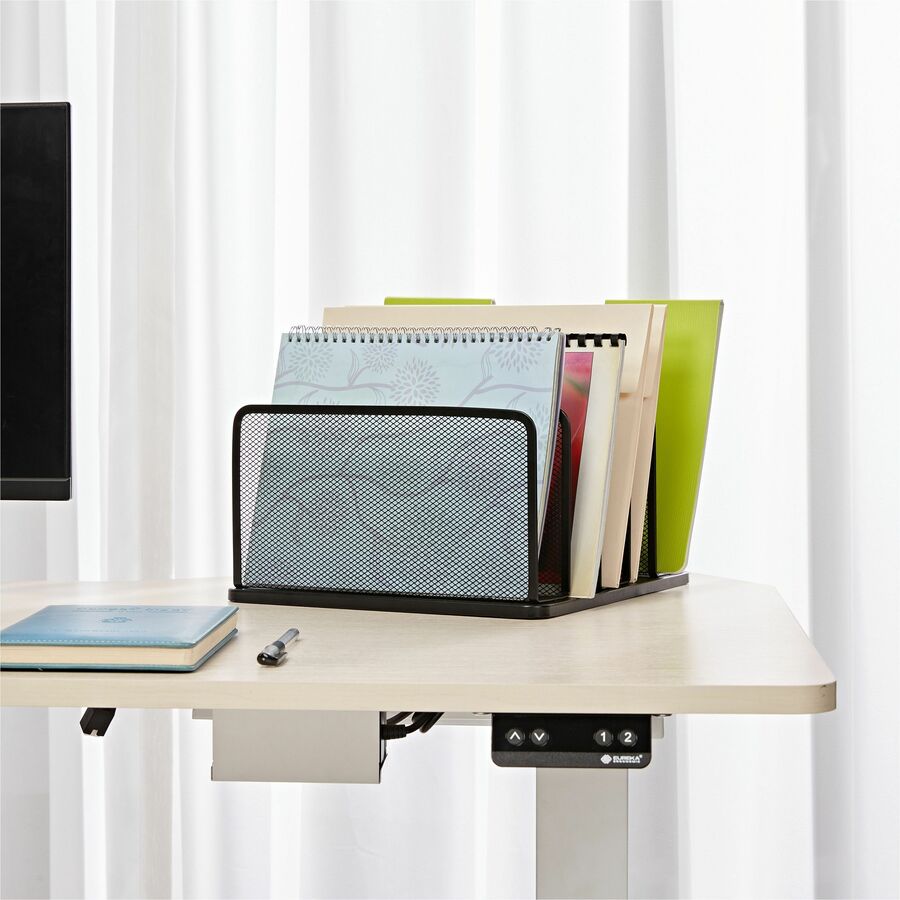 Lorell 5 - Tier Letter Tray Vertical Steel Mesh Document Organizer Black (LLR - LLR95282) - SchoolOutlet