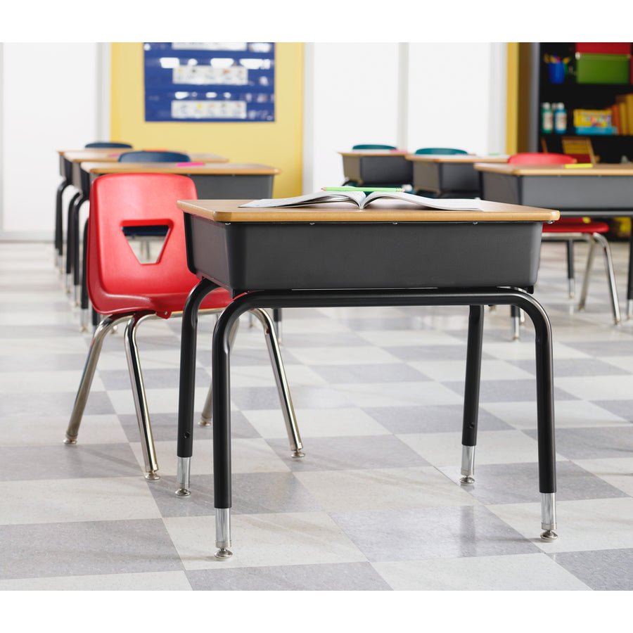 Lorell Adjustable Height Student Desk with Book Box Rectangle Top Set of 2 (LLR - LLR99893) - SchoolOutlet