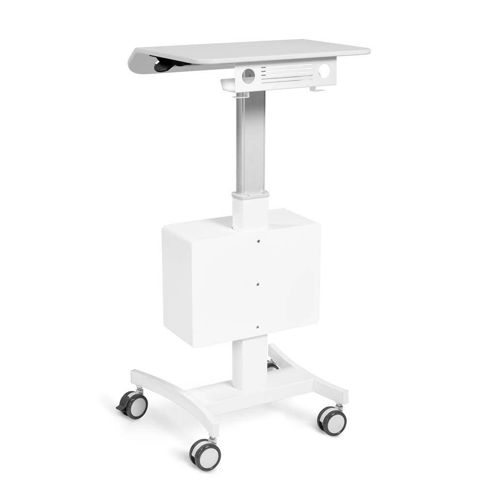Luxor Vitalize Laptop Cart Adjustable Height Rolling Medical Cart with Storage 21" W x 18" D x 28.75" to 43" H (MCWS001) - SchoolOutlet