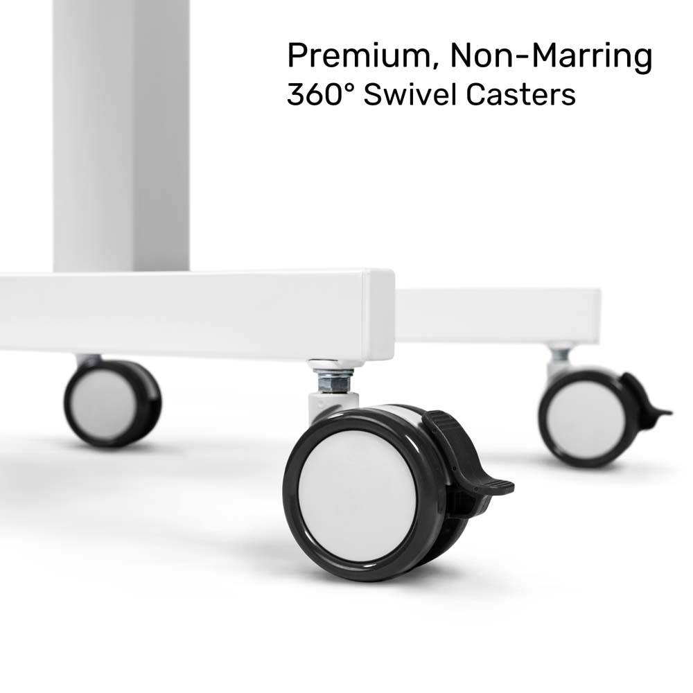 Luxor Vitalize Laptop Cart Adjustable Height Rolling Medical Cart 21" x 18" D x 28.75" to 43" H (MCWS002) - SchoolOutlet