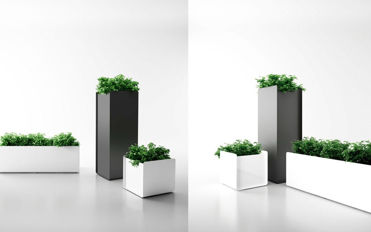 Magnuson CREPE - S Square Aluminum Indoor/Outdoor Planter with Internal Flower Pot and Water Saucer (MAG - CREPE - S - XXX) - SchoolOutlet