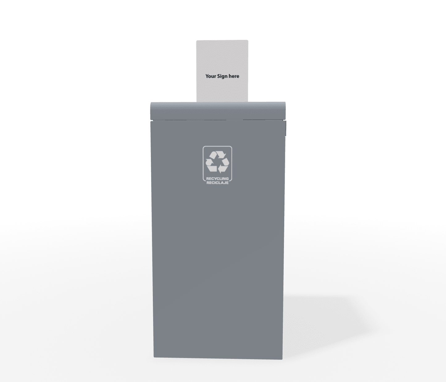 Magnuson F - TRO - ACR Painted Steel and Acrylic Signage Holder for Trosa Flat - Top Receptacles (MAG - F - TRO - ACR) - SchoolOutlet