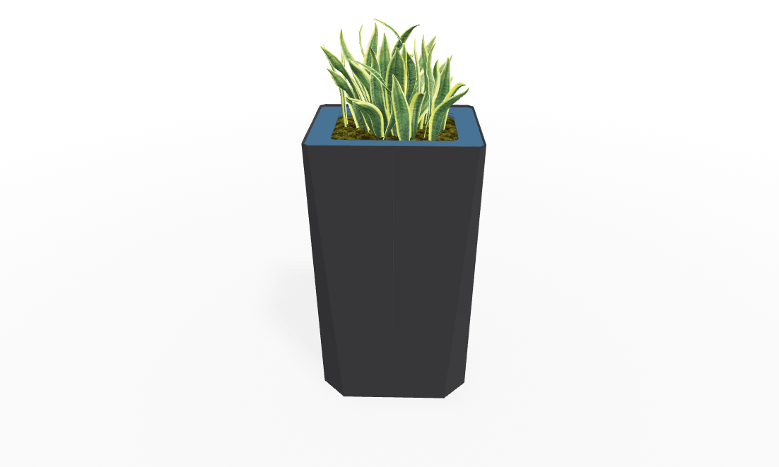Magnuson KST - 1814L - H - PL High Kastan Rectangular Painted Steel Planter with Aluminum Top and Sealed Internal Liner (MAG - KST - 1814L - H - PL - XXX) - SchoolOutlet