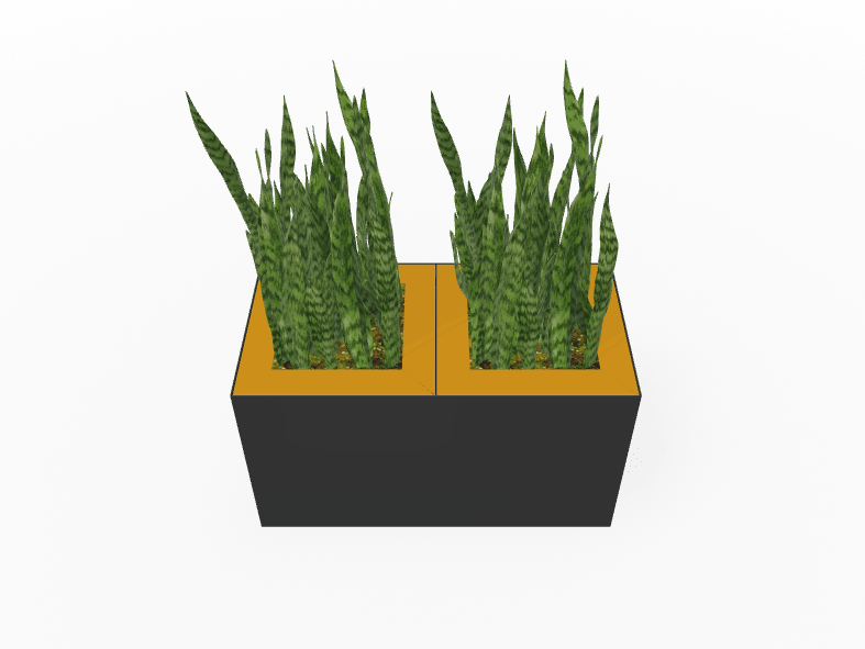 Magnuson Double - Compartment Wide Painted Steel Indoor Planter with Dual Removable Tops and Internal Liners (MAG - PIC - 2x30 - PL - PL - XXX) - SchoolOutlet