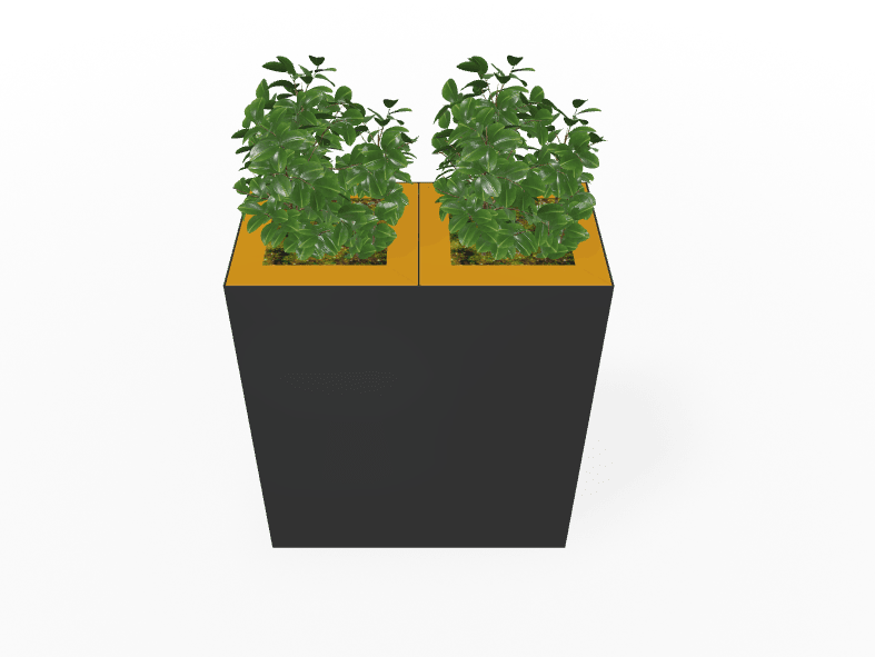 Magnuson Double - Compartment Wide Painted Steel Indoor Planter with Dual Removable Tops and Internal Liners (MAG - PIC - 2x60 - PL - PL - XXX) - SchoolOutlet