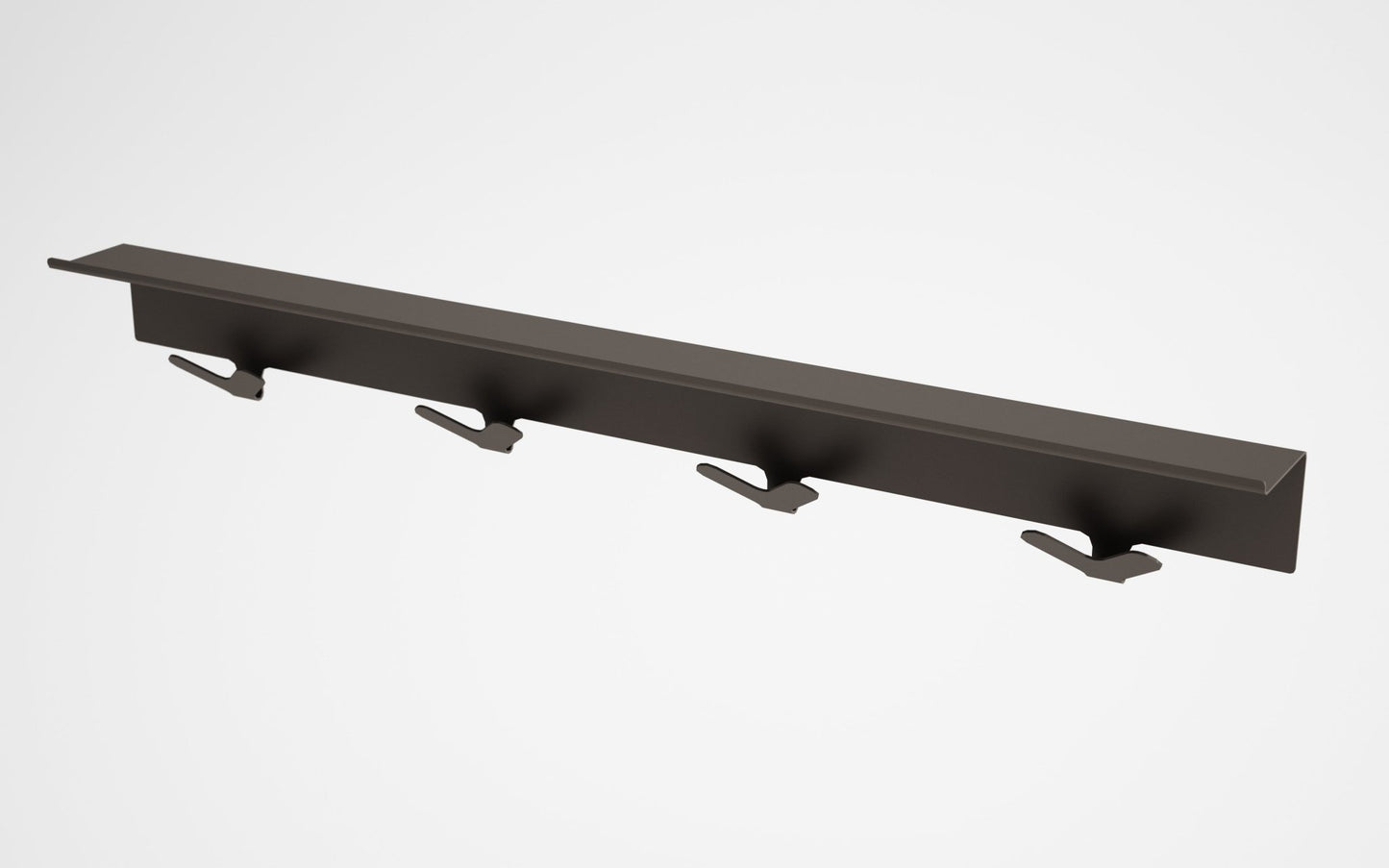 Magnuson Painted Steel 4 Double Pronged Hook Strip with Shelf (MAG - STAL - 4 - P) - SchoolOutlet