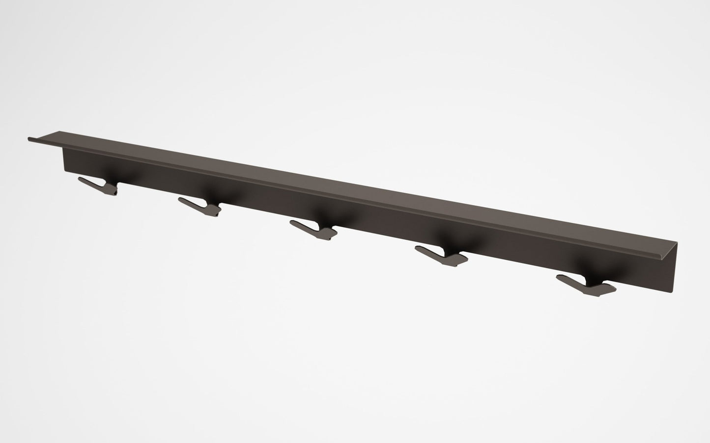 Magnuson Painted Steel 5 Double Pronged Hook Strip with Shelf (MAG - STAL - 5 - P) - SchoolOutlet