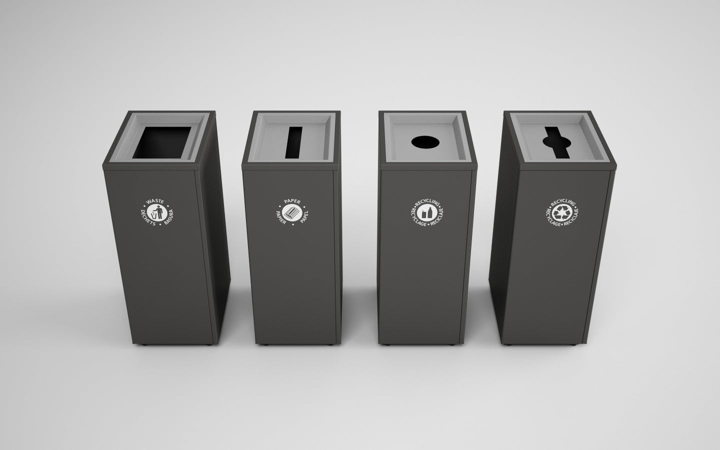 Magnuson VA1814L Valuta 32 - Gallon Steel Waste Receptacle with Internal Rigid Liner and Integrated Bag Arms (MAG - VA1814L) - SchoolOutlet