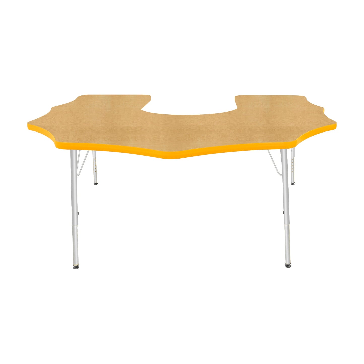 Mahar Creative Colors Scalloped Horseshoe Activity Table Preschool Height Adjustable Legs 60"W x 66"D x 17" - 25"H (MHR-6066SHLO)