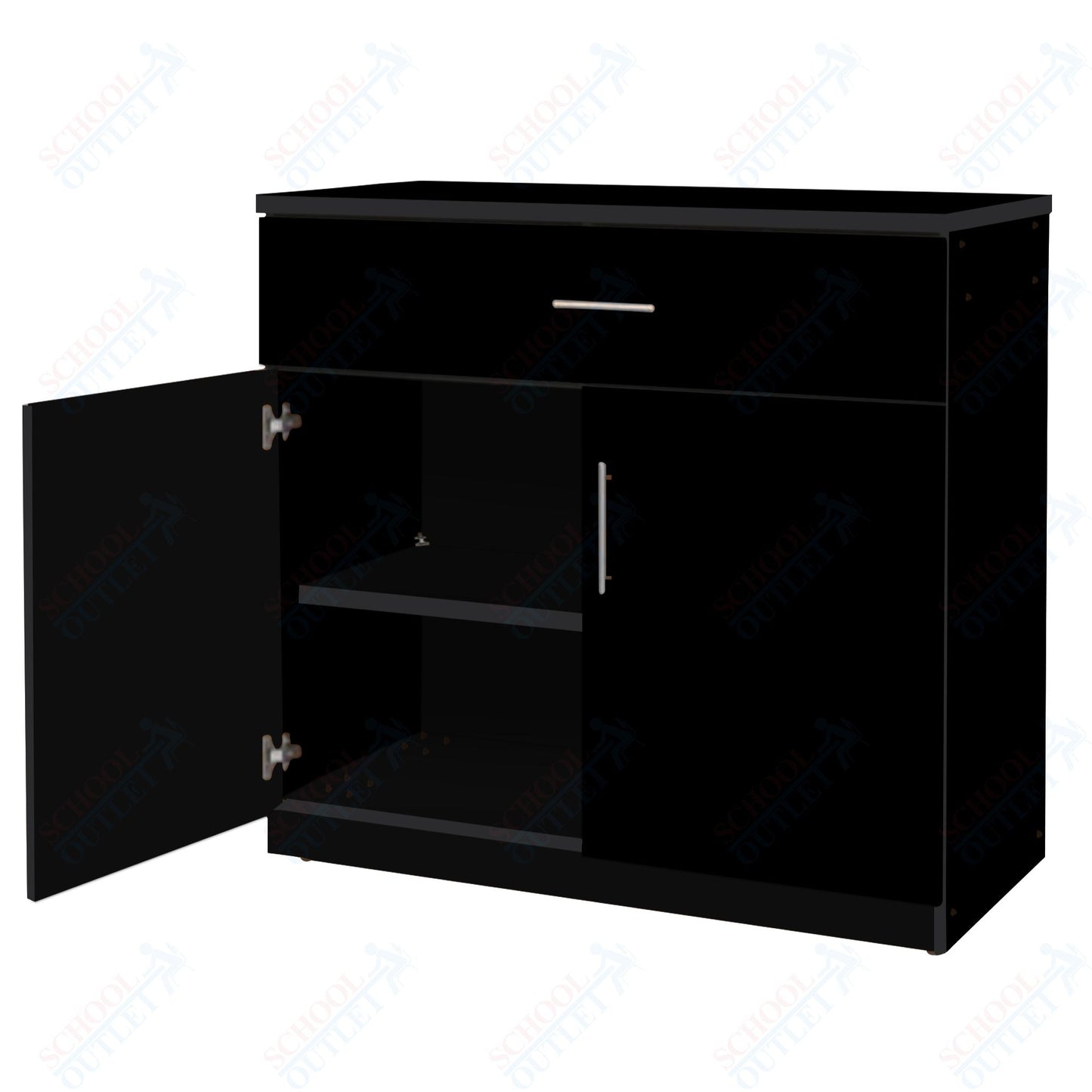Marco Mobile Base Casegoods Cabinet with 1 Drawer, 2 Doors and 1 Adjustable Shelf - 30"H x 36"W (3302 - 36303) - SchoolOutlet