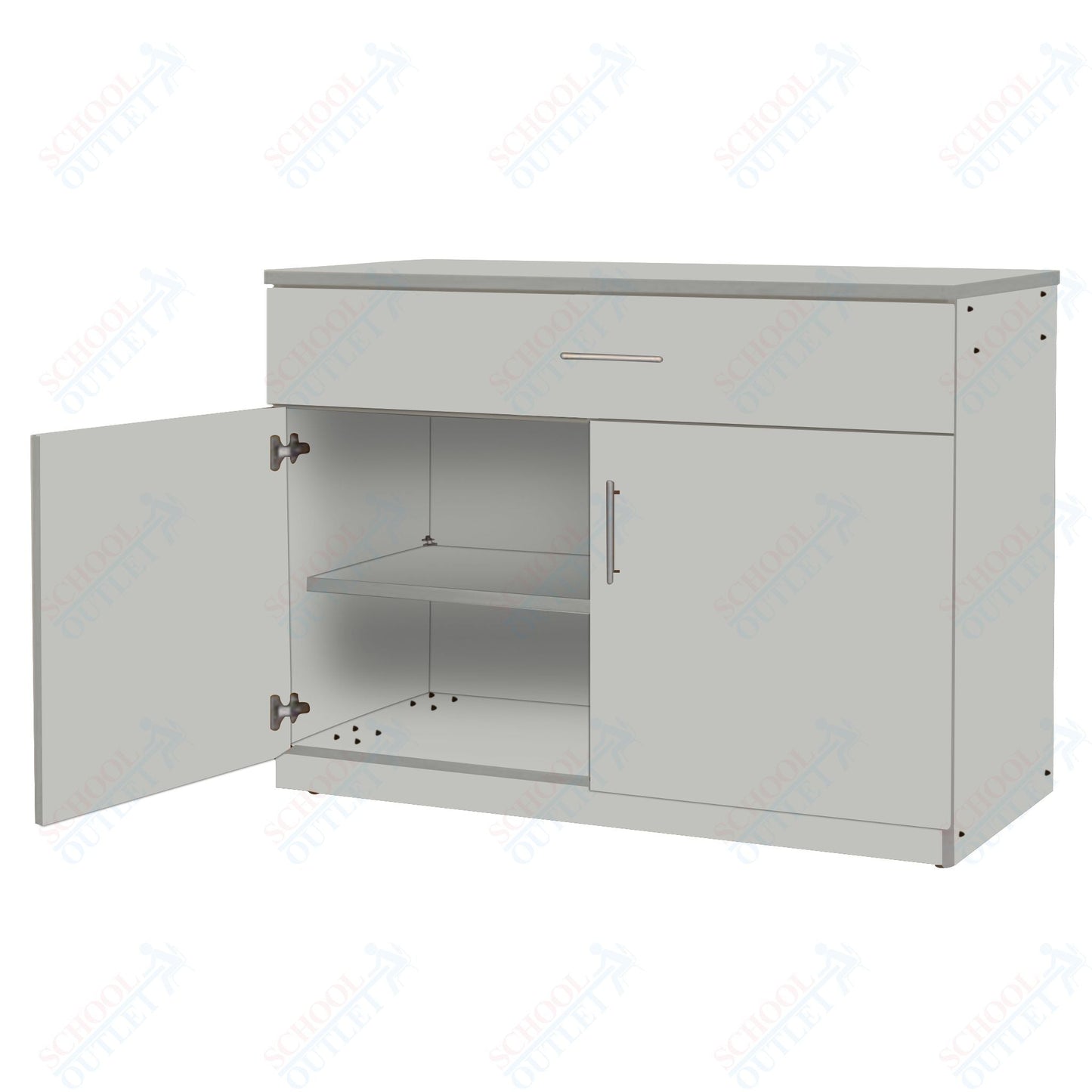 Marco Mobile Base Casegoods Cabinet with 1 Drawer, 2 Doors and 2 Adjustable Shelves - 36"H x 36"W (3302 - 36363) - SchoolOutlet