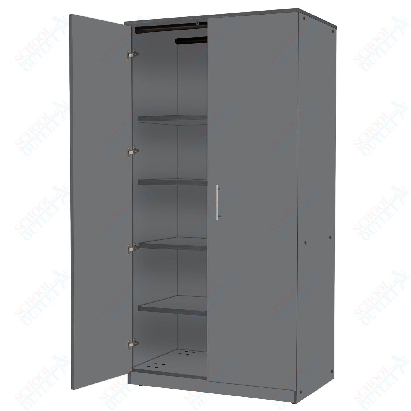 Marco Mobile Tall Cabinet, Doors, 1 Fixed, 4 Adjustable Shelves - 84"H x 36"W x 24"D (3332 - 36843) - SchoolOutlet