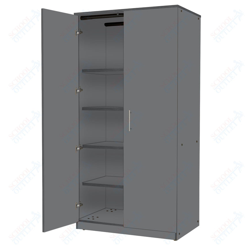 Marco Mobile Tall Cabinet, Doors, 1 Fixed, 4 Adjustable Shelves - 84"H x 36"W x 24"D (3332 - 36843) - SchoolOutlet